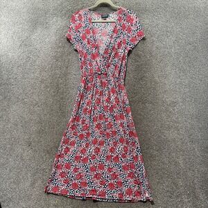 ModCloth Easily Adorn Faux Wrap Knit Dress‎ Women M Floral Cap Sleeve Romantic